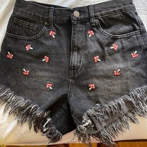 Black Mushroom Shorts
